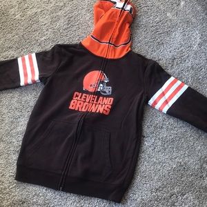 Cleveland Browns jacket with face cover zip up hoodie
